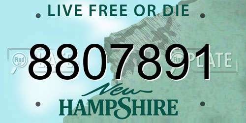 8807891 New Hampshire License Plate