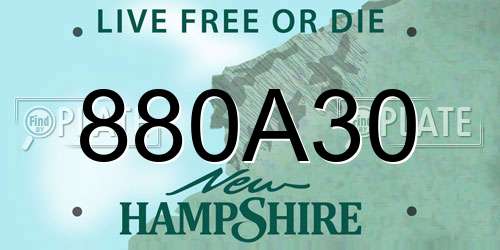 880A30 New Hampshire License Plate