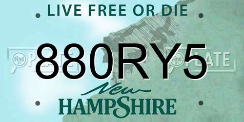 880RY5 New Hampshire License Plate