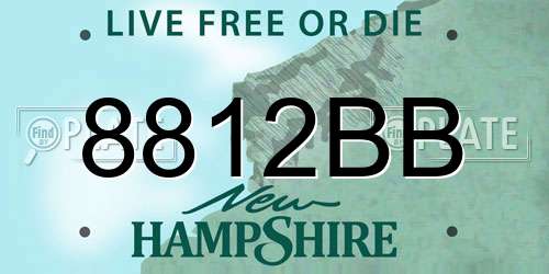 8812BB New Hampshire License Plate