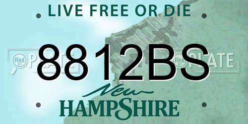 8812BS New Hampshire License Plate