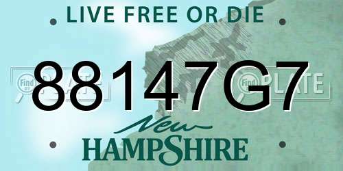 88147G7 New Hampshire License Plate