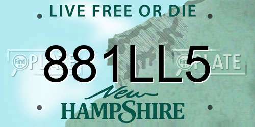 881LL5 New Hampshire License Plate