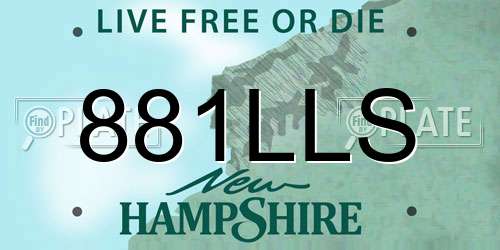 881LLS New Hampshire License Plate