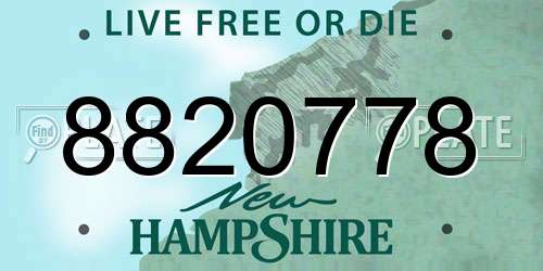 8820778 New Hampshire License Plate