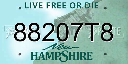 88207T8 New Hampshire License Plate