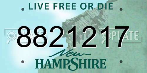 8821217 New Hampshire License Plate