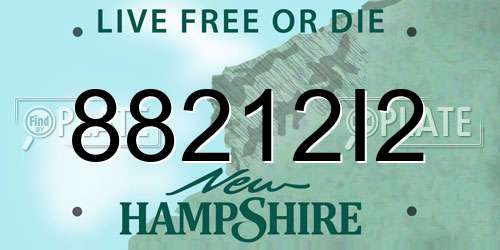 88212I2 New Hampshire License Plate