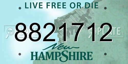 8821712 New Hampshire License Plate