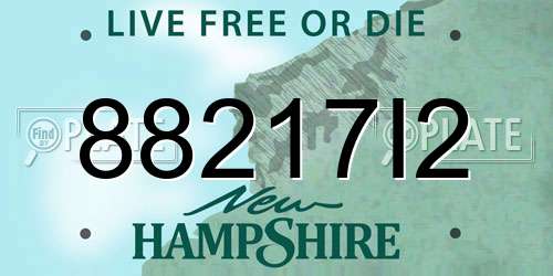 88217I2 New Hampshire License Plate