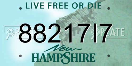 88217I7 New Hampshire License Plate