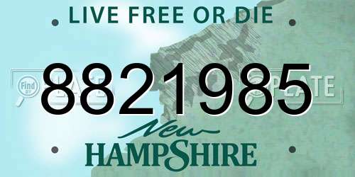 8821985 New Hampshire License Plate