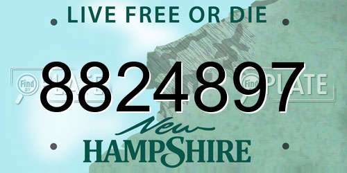 8824897 New Hampshire License Plate
