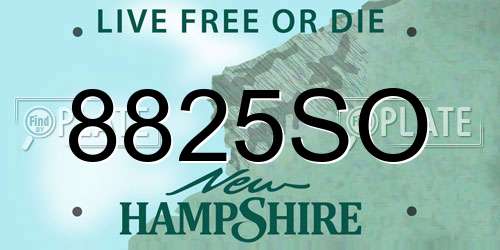 8825SO New Hampshire License Plate
