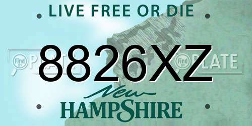 8826XZ New Hampshire License Plate