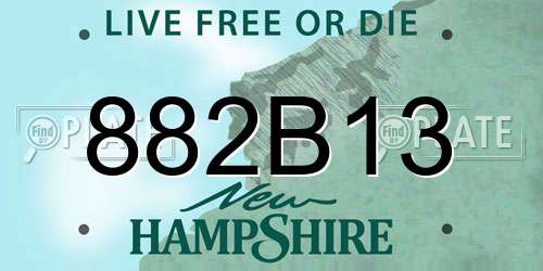 882B13 New Hampshire License Plate