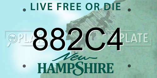 882C4 New Hampshire License Plate