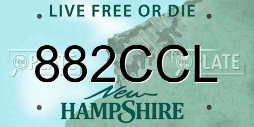 882CCL New Hampshire License Plate