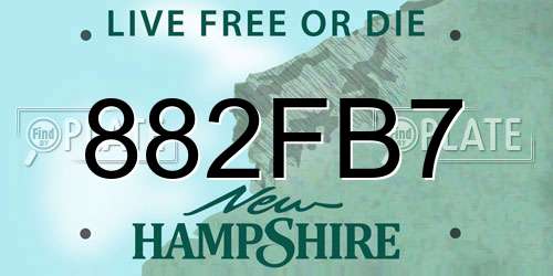 882FB7 New Hampshire License Plate