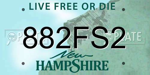 882FS2 New Hampshire License Plate
