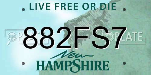 882FS7 New Hampshire License Plate
