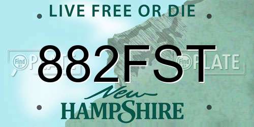 882FST New Hampshire License Plate