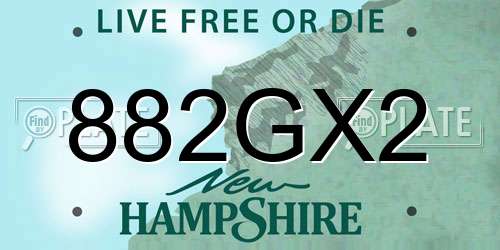 882GX2 New Hampshire License Plate