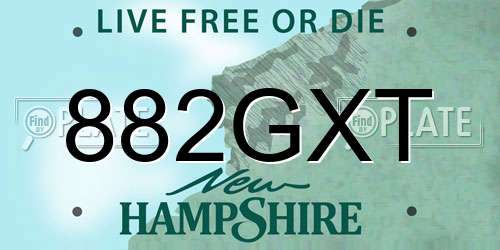 882GXT New Hampshire License Plate