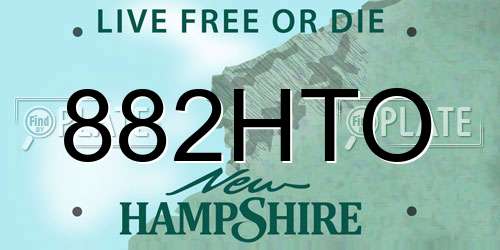 882HTO New Hampshire License Plate