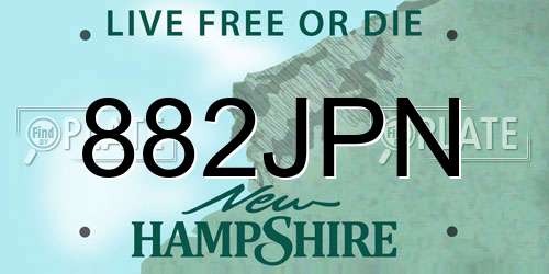 882JPN New Hampshire License Plate