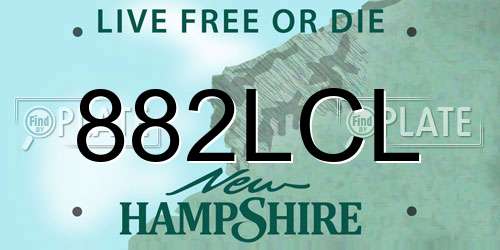 882LCL New Hampshire License Plate