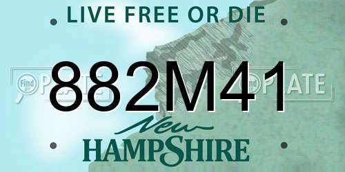 882M41 New Hampshire License Plate