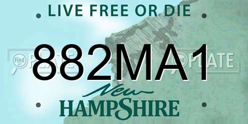 882MA1 New Hampshire License Plate