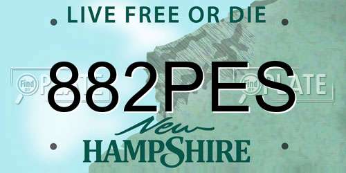 882PES New Hampshire License Plate