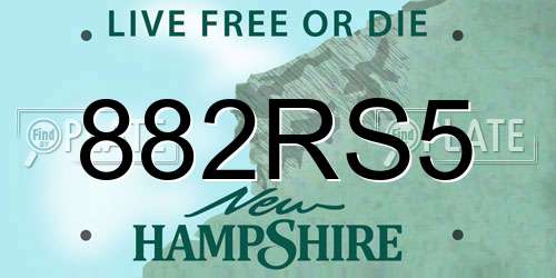 882RS5 New Hampshire License Plate