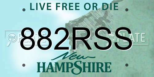 882RSS New Hampshire License Plate