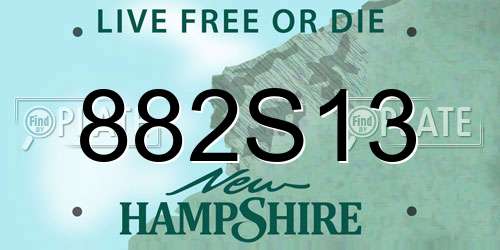 882S13 New Hampshire License Plate