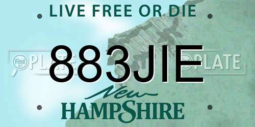 883JIE New Hampshire License Plate