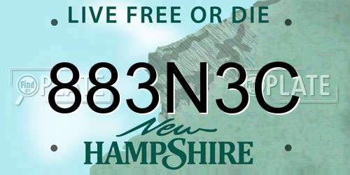 883N3C New Hampshire License Plate