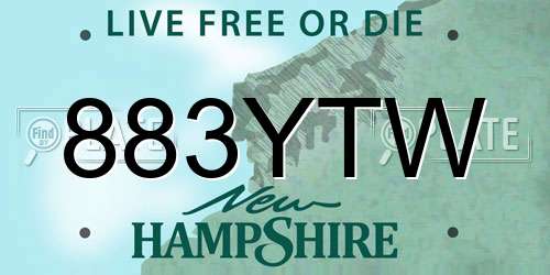 883YTW New Hampshire License Plate