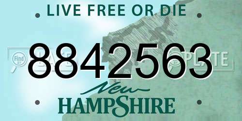 8842563 New Hampshire License Plate