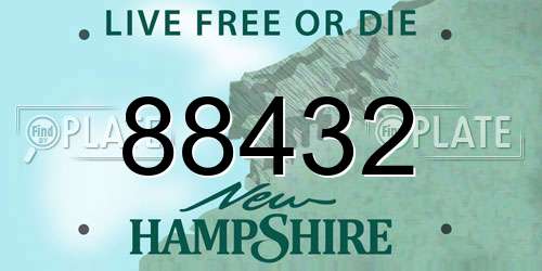 88432 New Hampshire License Plate