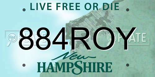884ROY New Hampshire License Plate