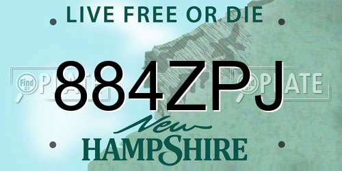884ZPJ New Hampshire License Plate