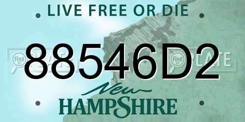 88546D2 New Hampshire License Plate