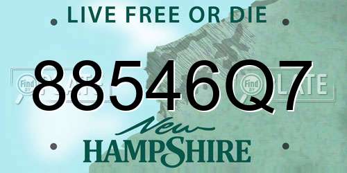 88546Q7 New Hampshire License Plate