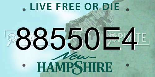88550E4 New Hampshire License Plate