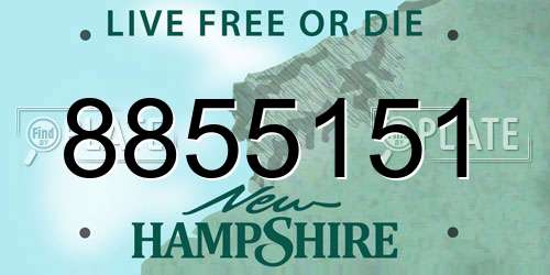 8855151 New Hampshire License Plate