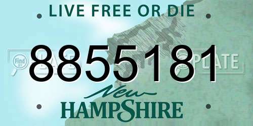 8855181 New Hampshire License Plate