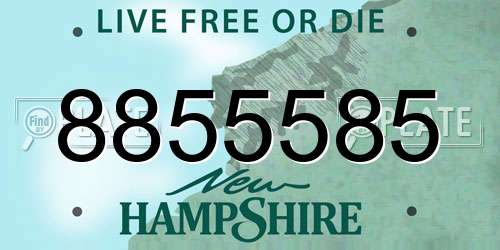 8855585 New Hampshire License Plate